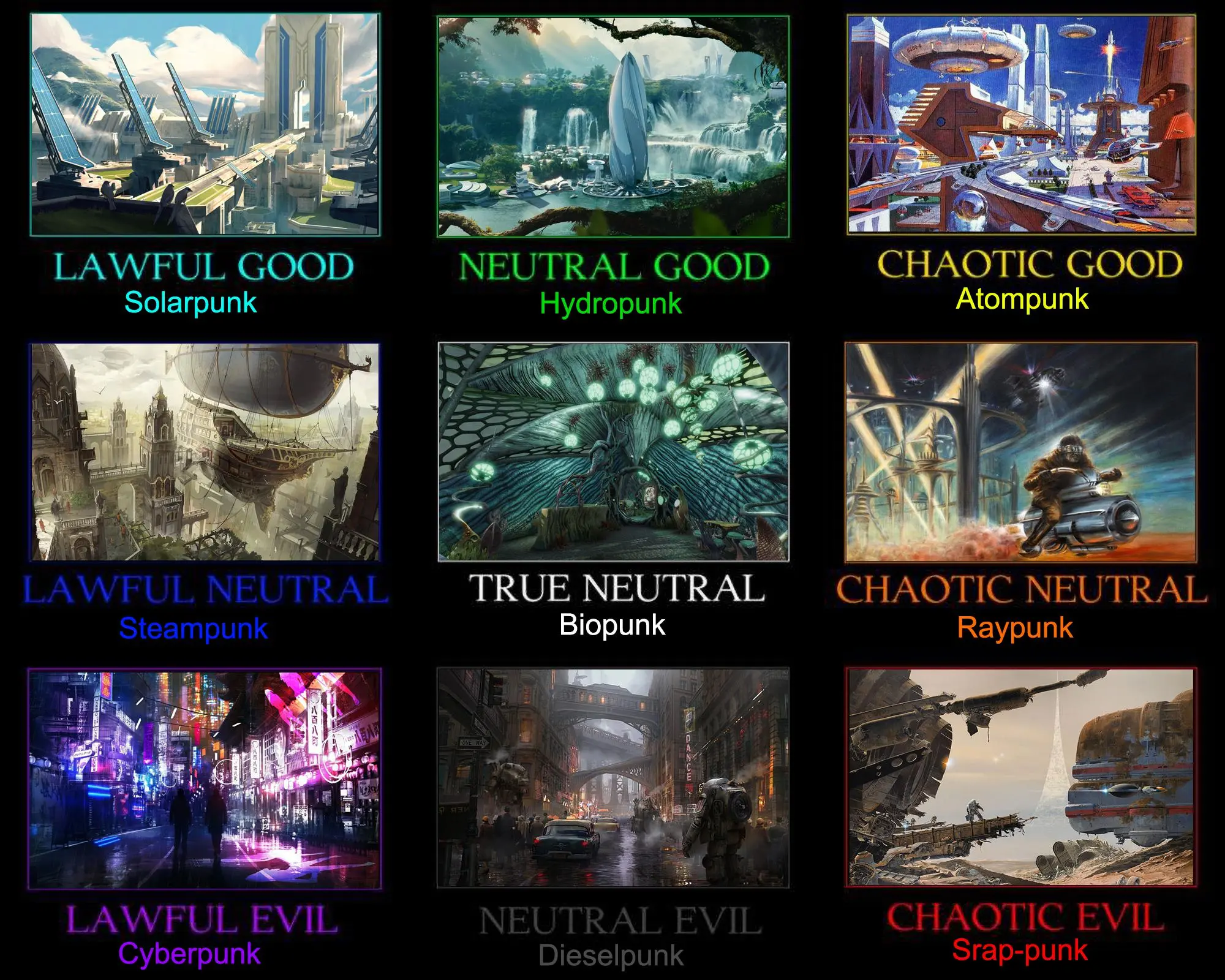 Futurepunk alignment chart! || SumSolaRadio | Scrolller