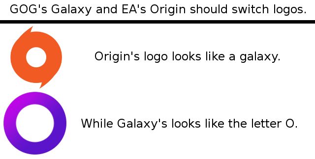 GOG Galaxy and EA Origin have the wrong logos. | Scrolller