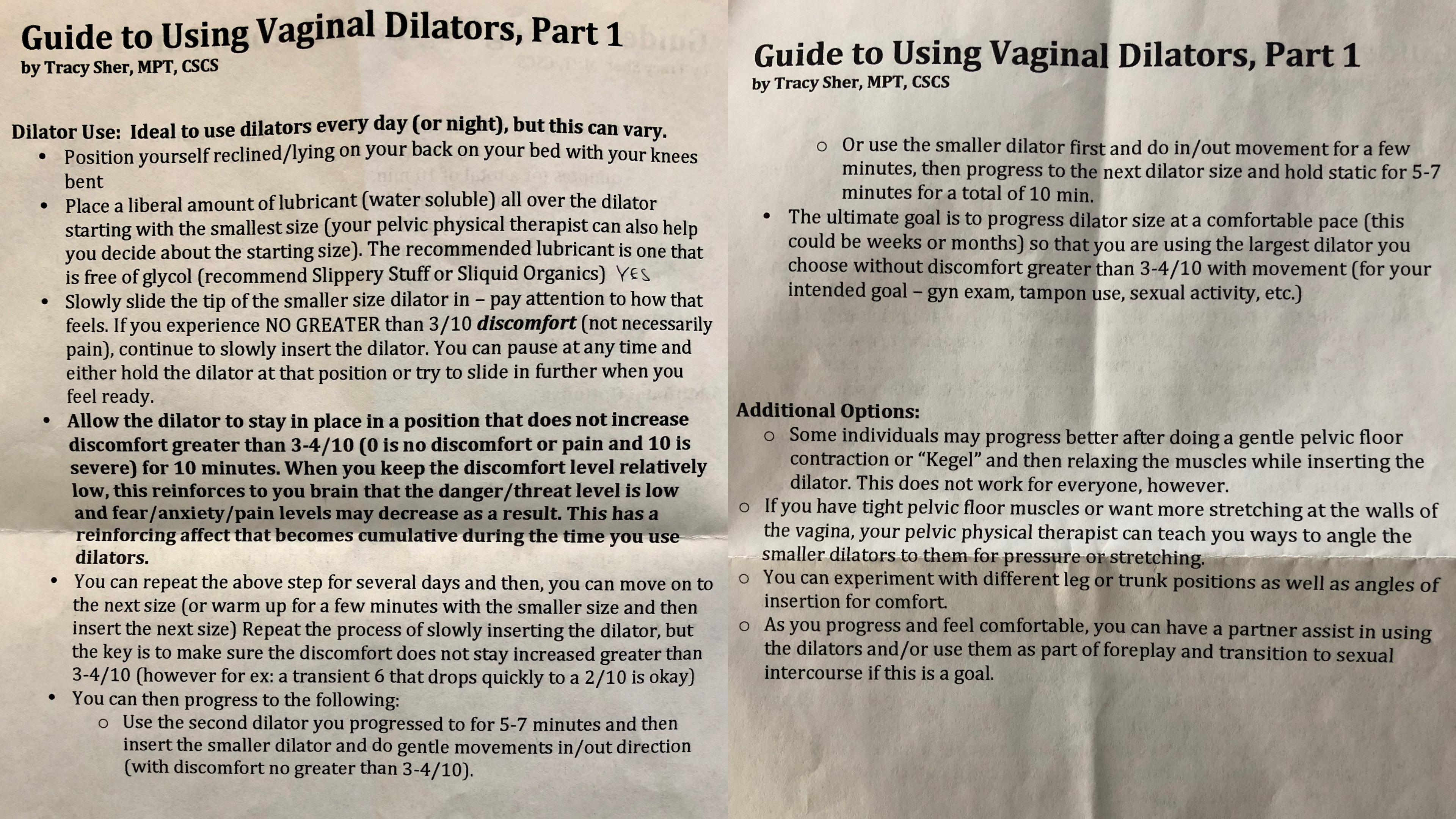 “Guide to using vaginal dilators” | Scrolller