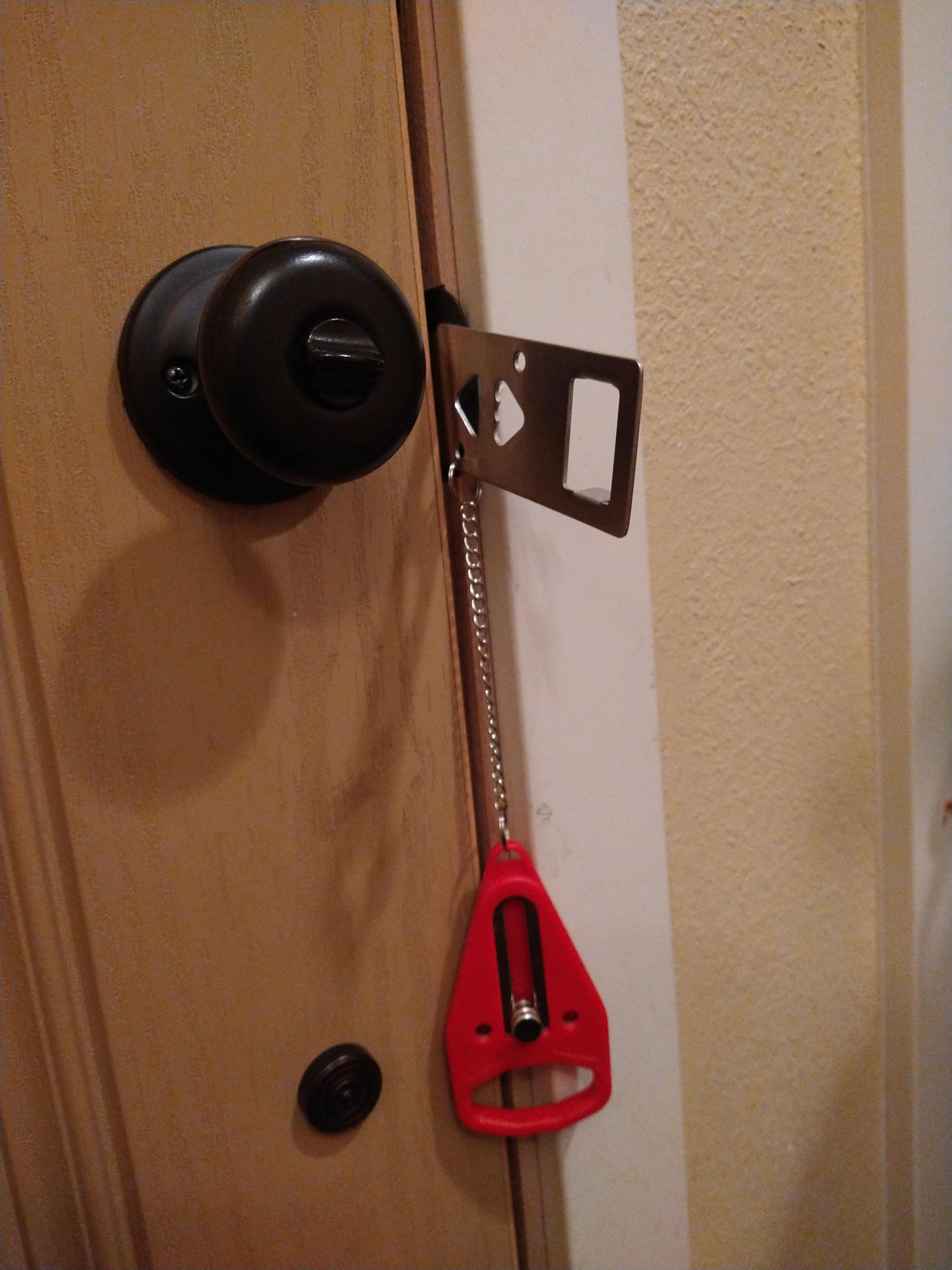 Help.....it won't come out. Indoor safety lock will not come off