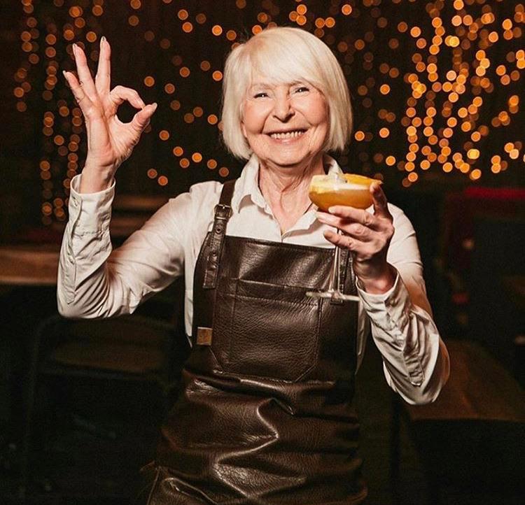 Hey everyone meet Luba, the 69 year old bar back working in the “Pink ...