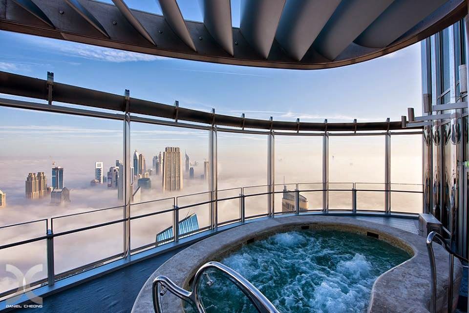 Hot Tub above the clouds in Burj Khalifa, Dubai.[960x641] Scrolller