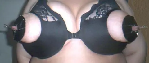 Busty brunette woman in open tip nursing bras showcasing big nipples and prominent areolas