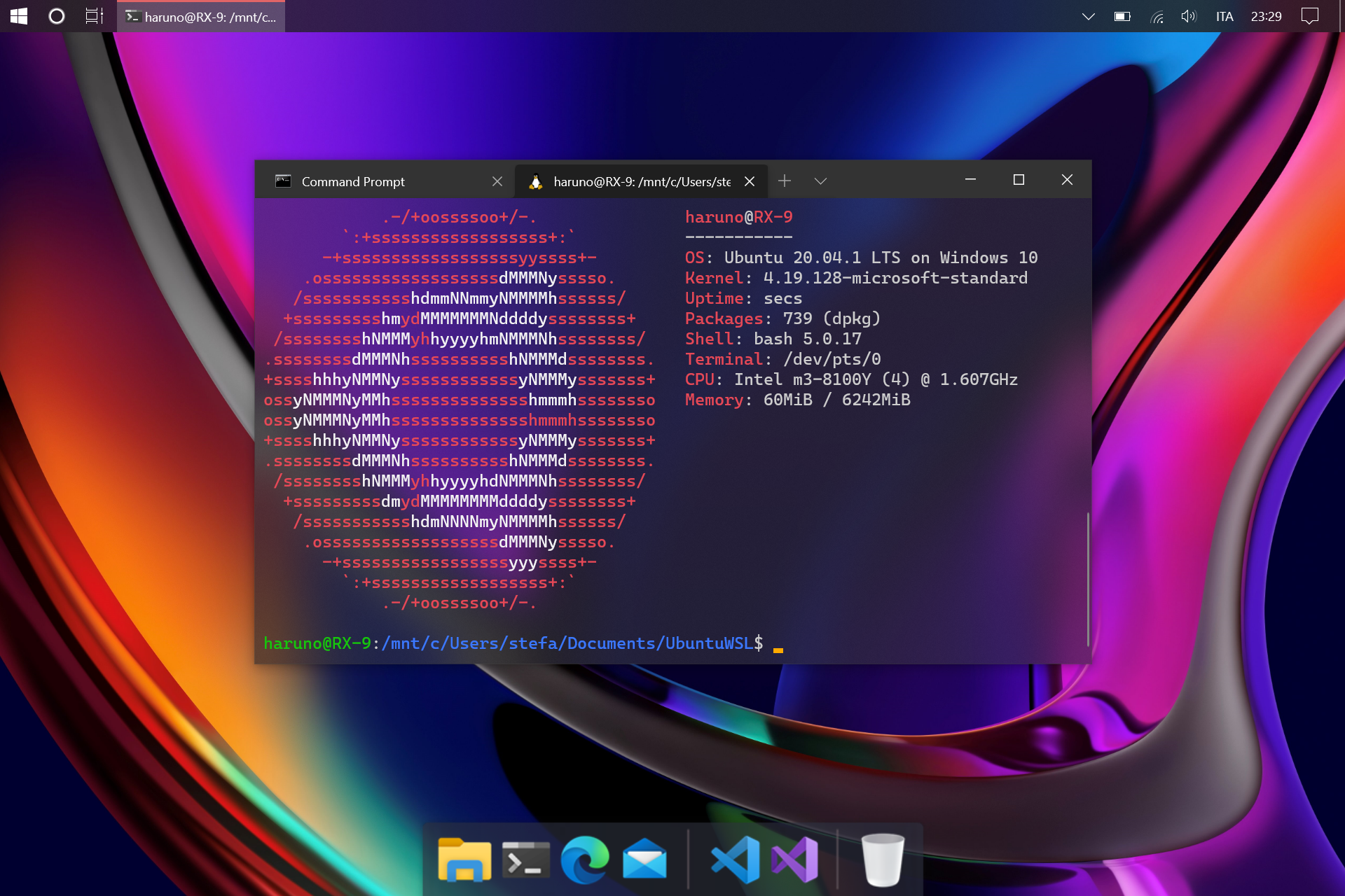 Linux running on Windows with a MacOS Skin. What a time to be alive ...