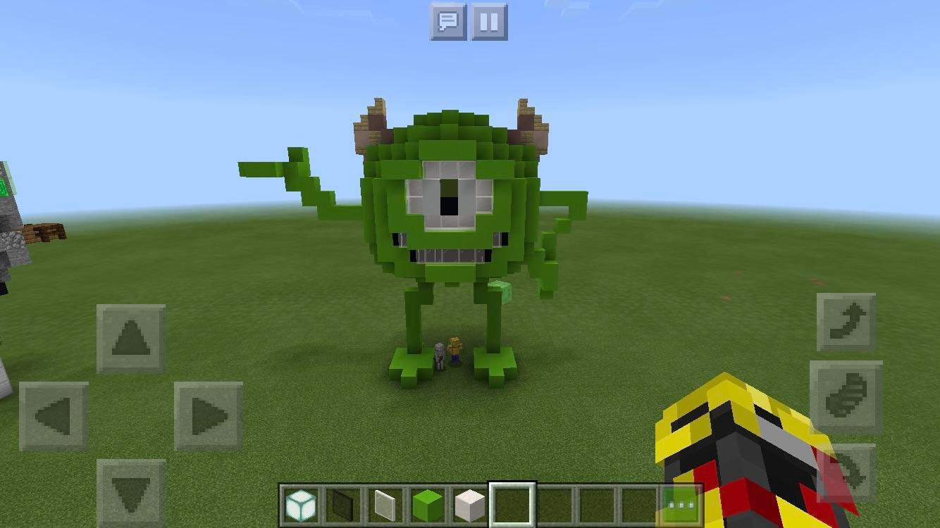 I made mike wazowski in minecraft Scrolller