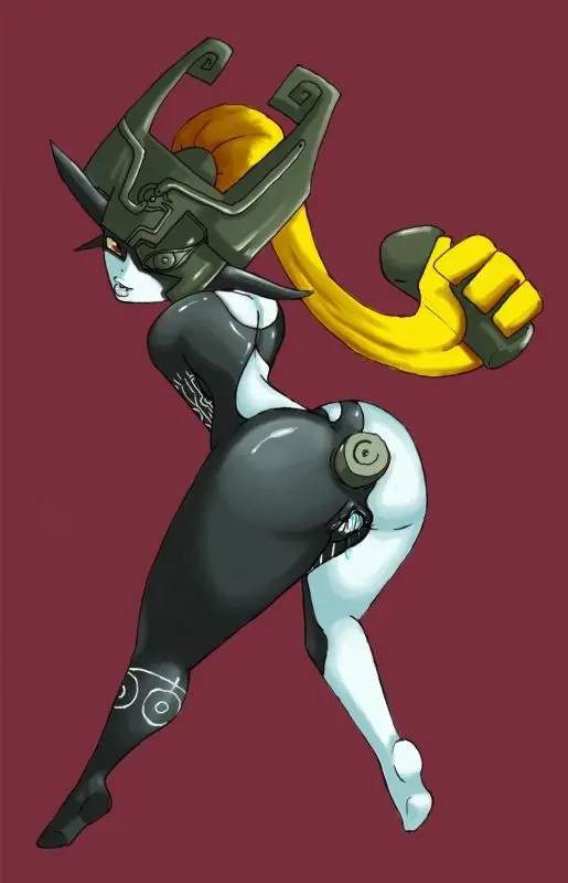 Imp Midna from The Legend of Zelda in hentai fan art featuring ahegao and thick thighs