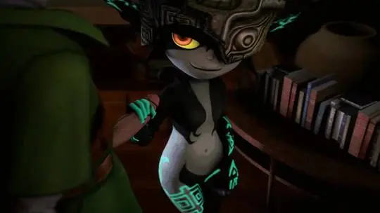 Imp Midna from The Legend of Zelda in hentai fan art featuring ahegao and thick thighs