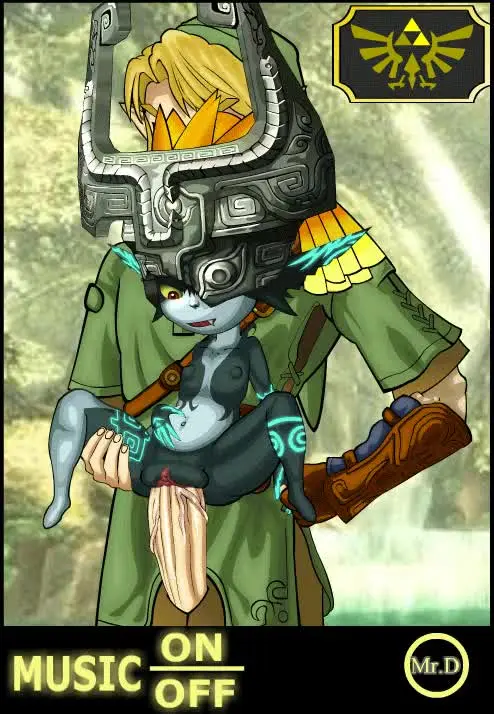 Imp Midna from The Legend of Zelda in hentai fan art featuring ahegao and thick thighs