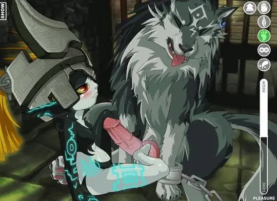 Imp Midna from The Legend of Zelda in hentai fan art featuring ahegao and thick thighs