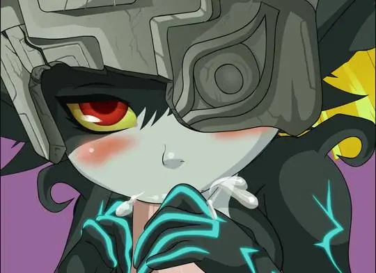 Imp Midna from The Legend of Zelda in hentai fan art featuring ahegao and thick thighs