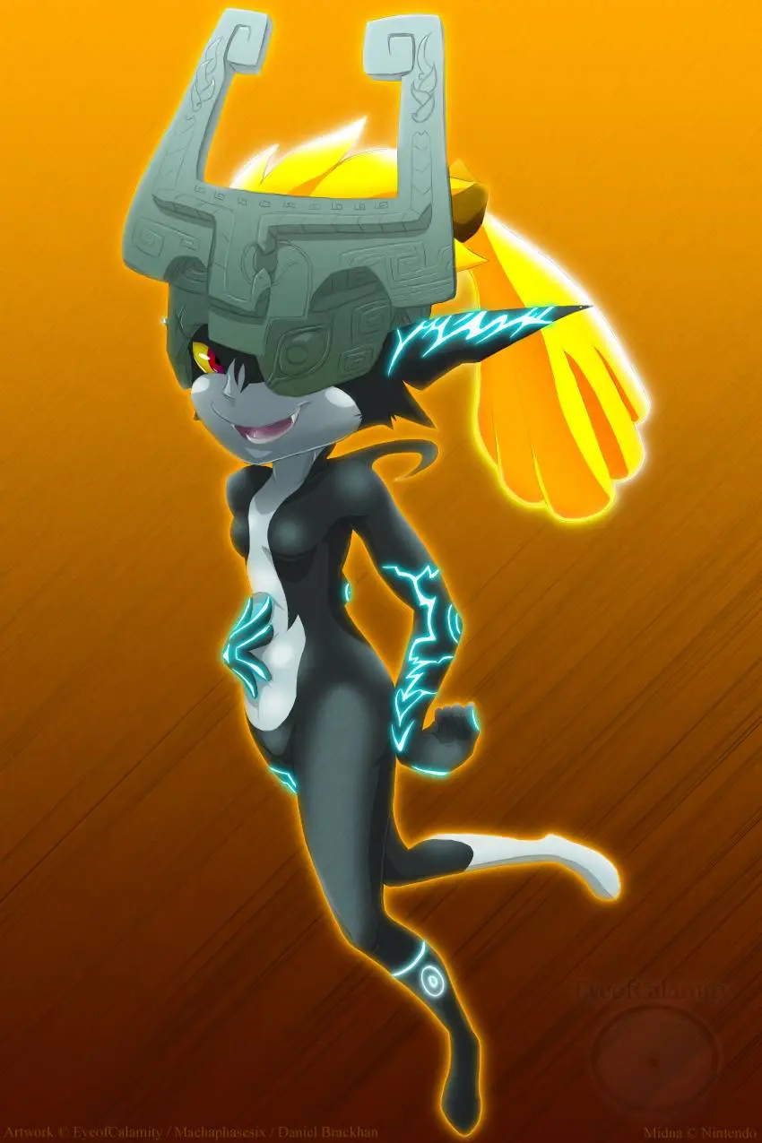Imp Midna from The Legend of Zelda in hentai fan art featuring ahegao and thick thighs