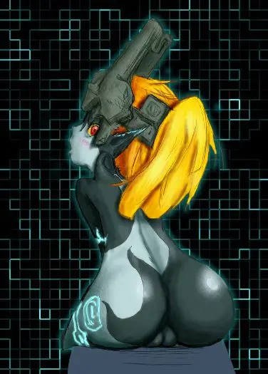 Imp Midna from The Legend of Zelda in hentai fan art featuring ahegao and thick thighs
