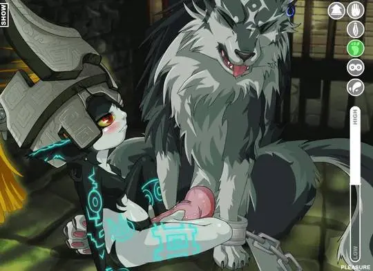 Imp Midna from The Legend of Zelda in hentai fan art featuring ahegao and thick thighs