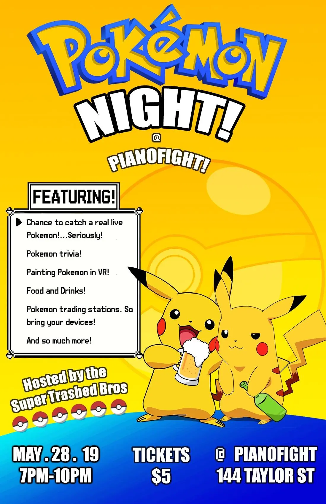 In honor of the detective Pikachu I am throwing a Pokémon themed event ...