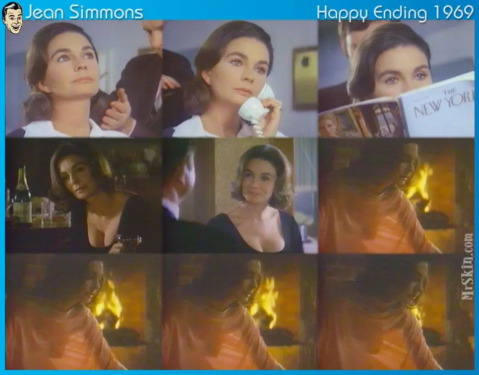 Jean Simmons in vintage cinema nudes, pinup shots, and a white dress