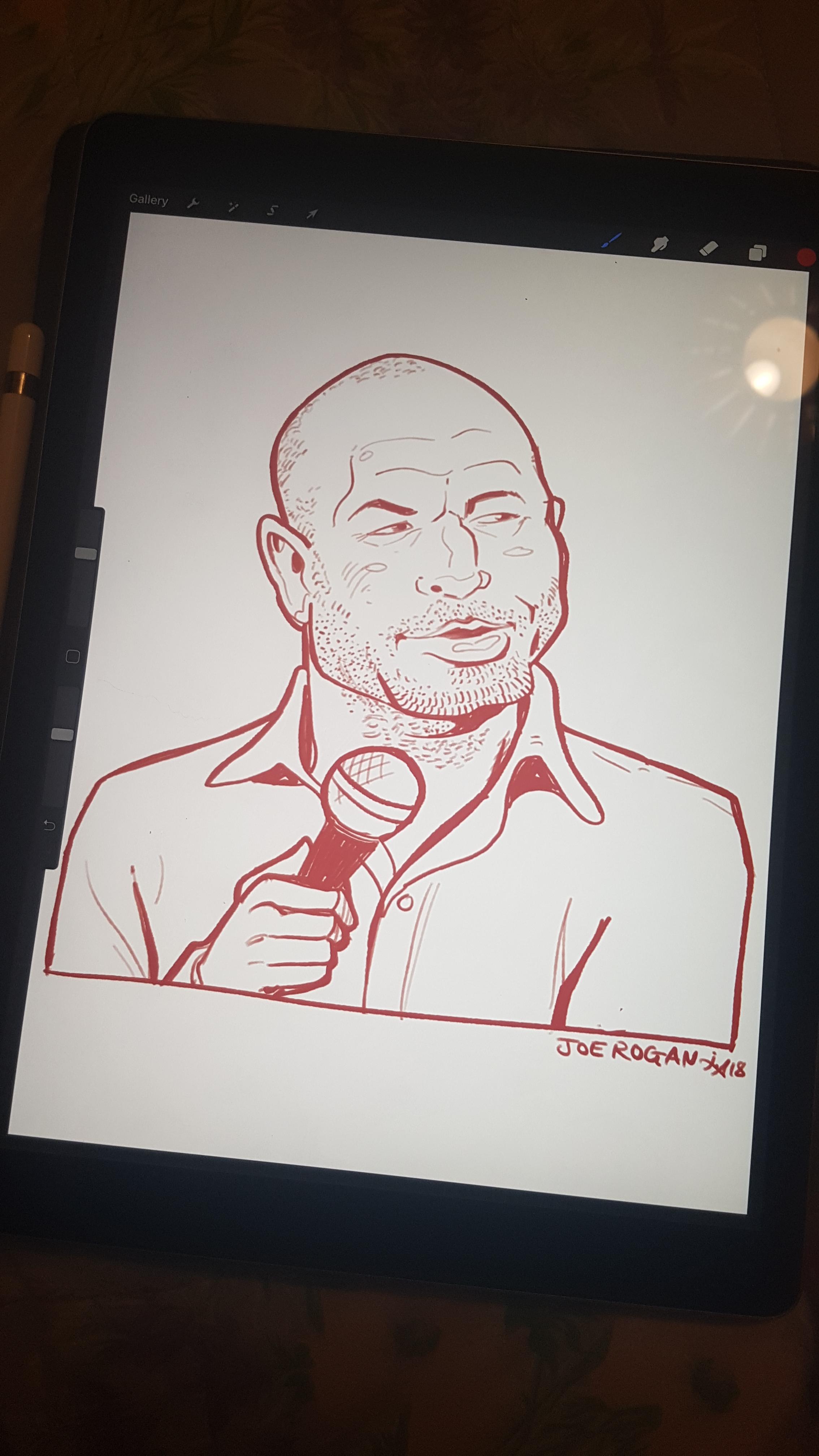 Joe Rogan caricature. Been loving his podcast lately. | Scrolller