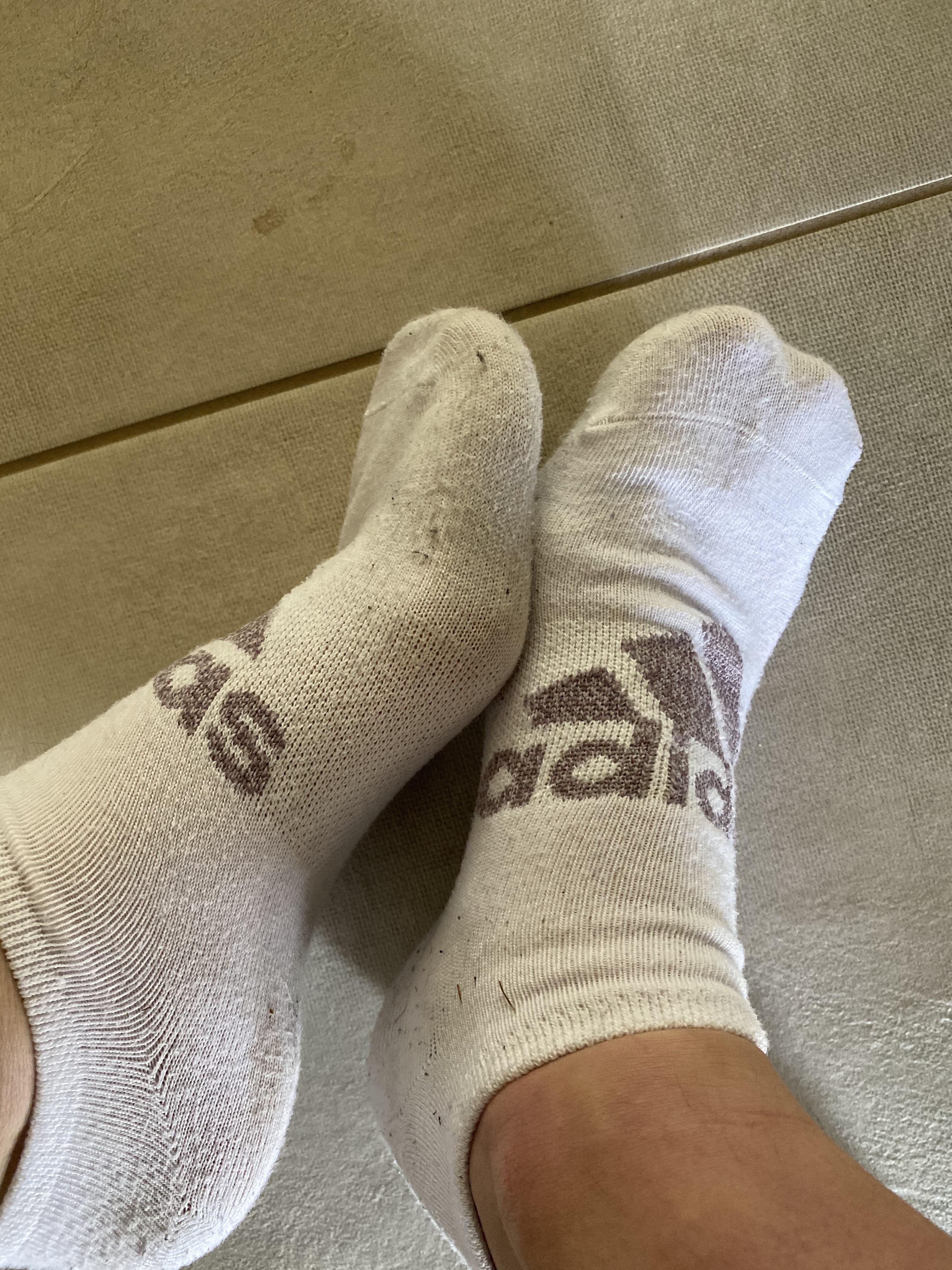 Just ran miles in these adidas socks. They’re soaked with my sweat ...