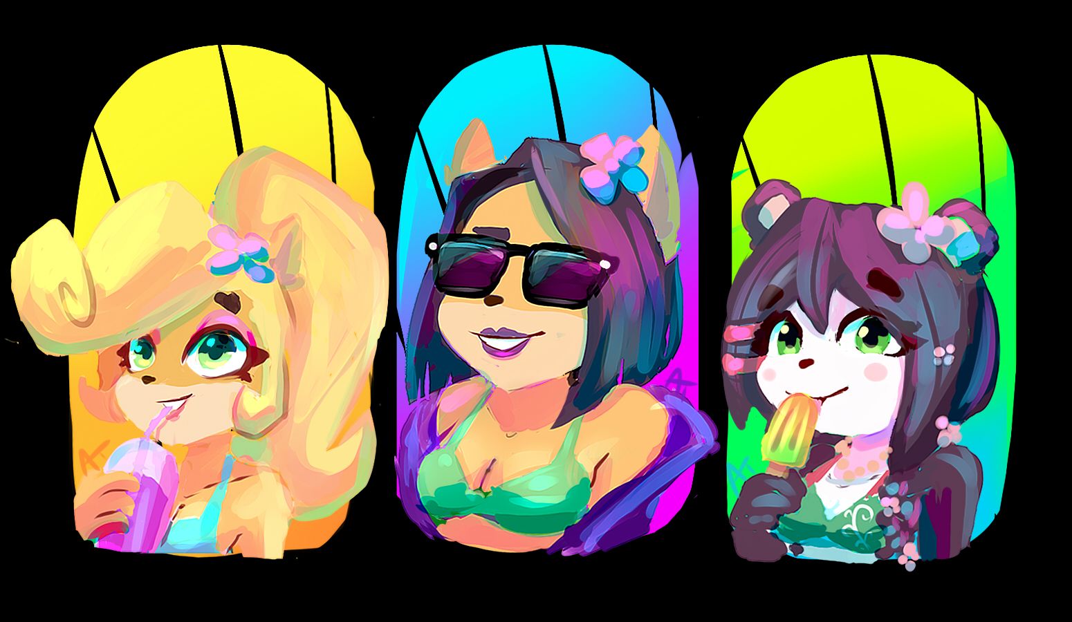 Keeping cool.🥤😎🍦[Coco] [Liz] [Yaya] (Alex_Toons) | Scrolller