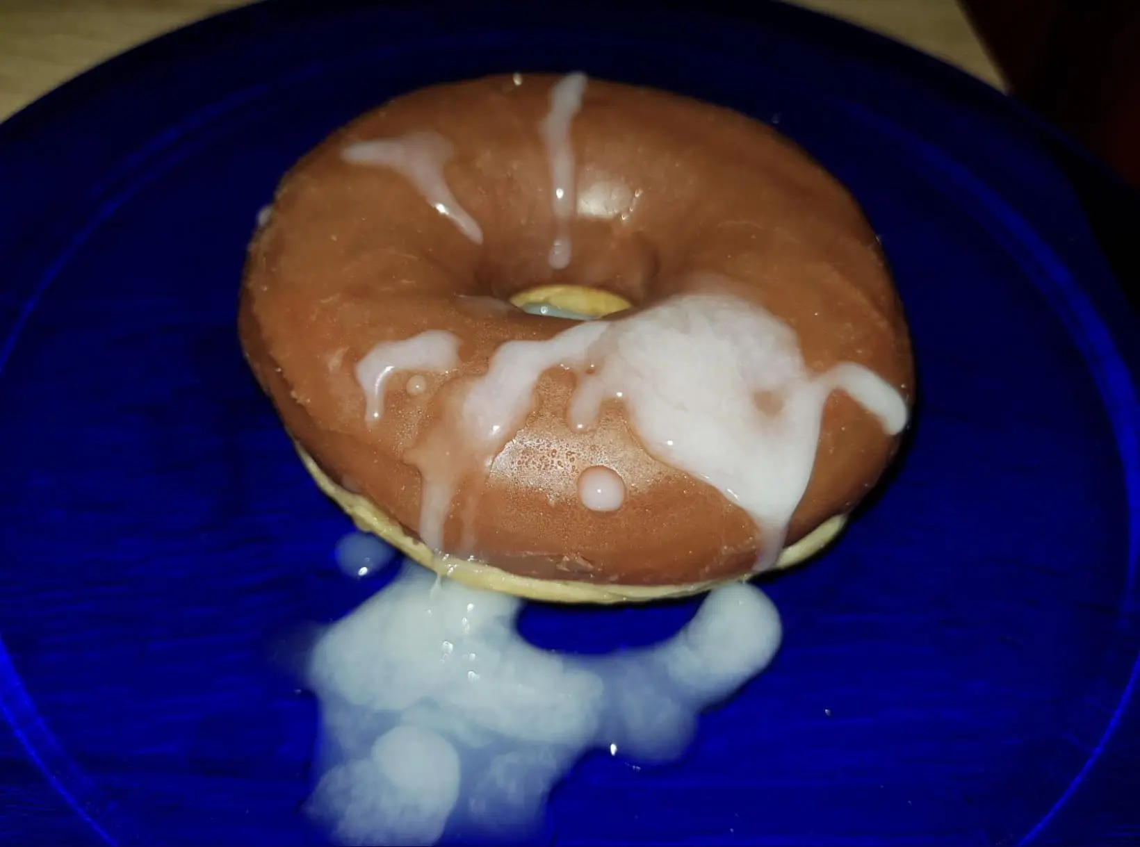 Lost a bet and had to cum on this donut and then eat it 😳😳