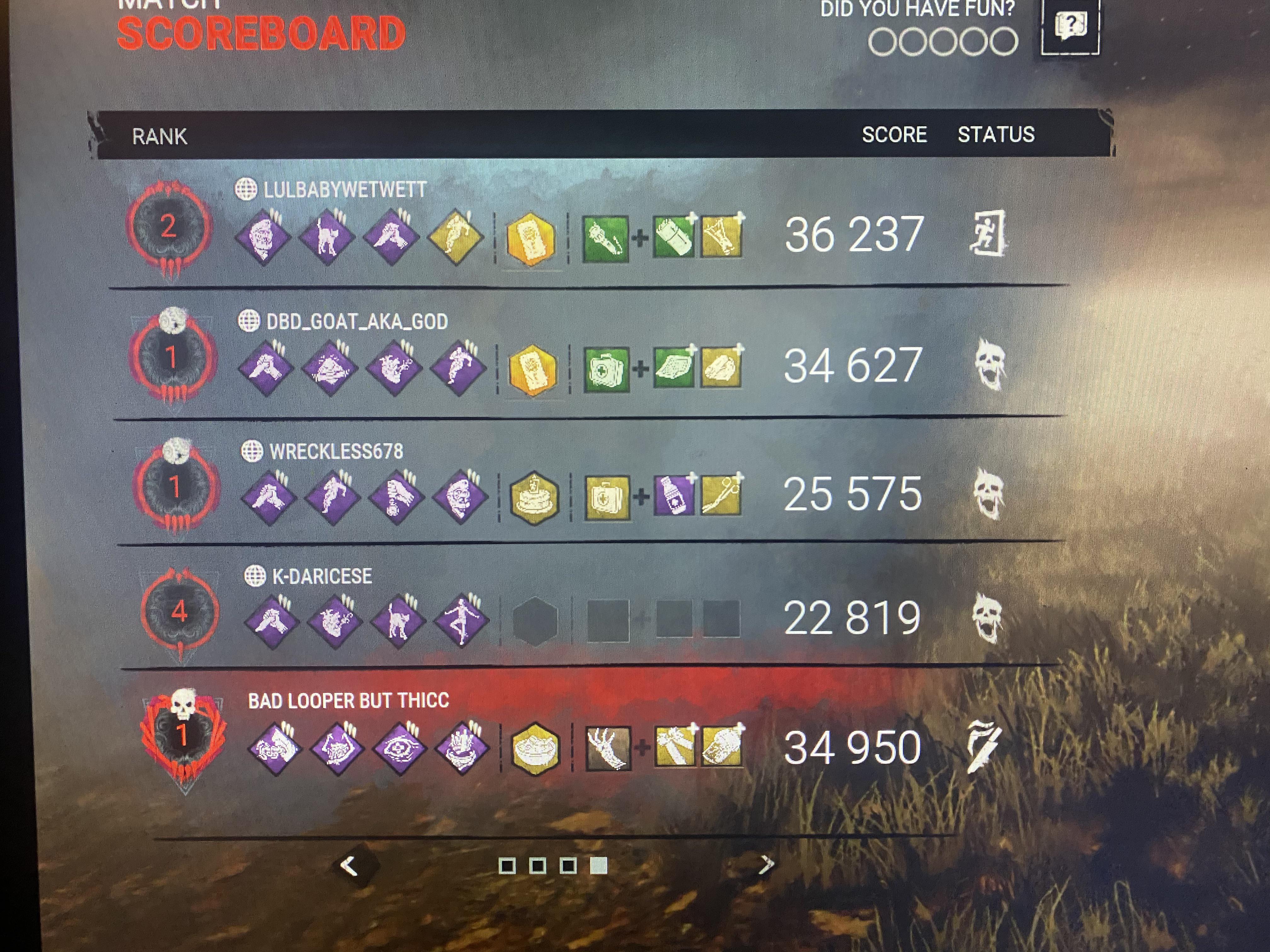 Made it to red ranks as killer. NOT easy. Great group 😢 | Scrolller