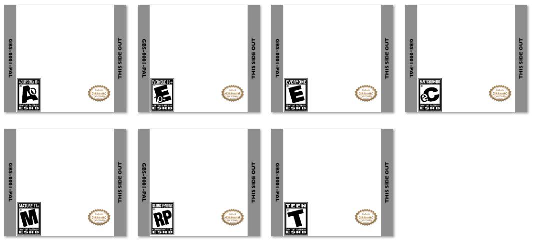 Made template labels for your games with ESRB ratings(see comment ...