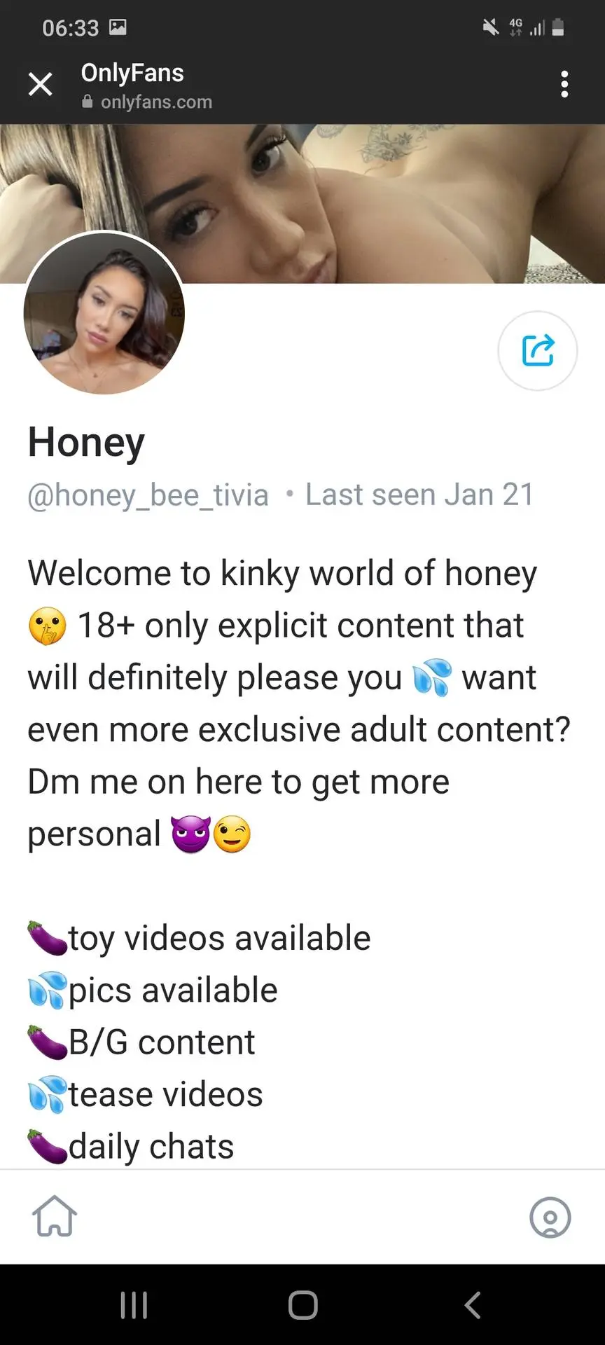 Maori woman honey's social media profile page