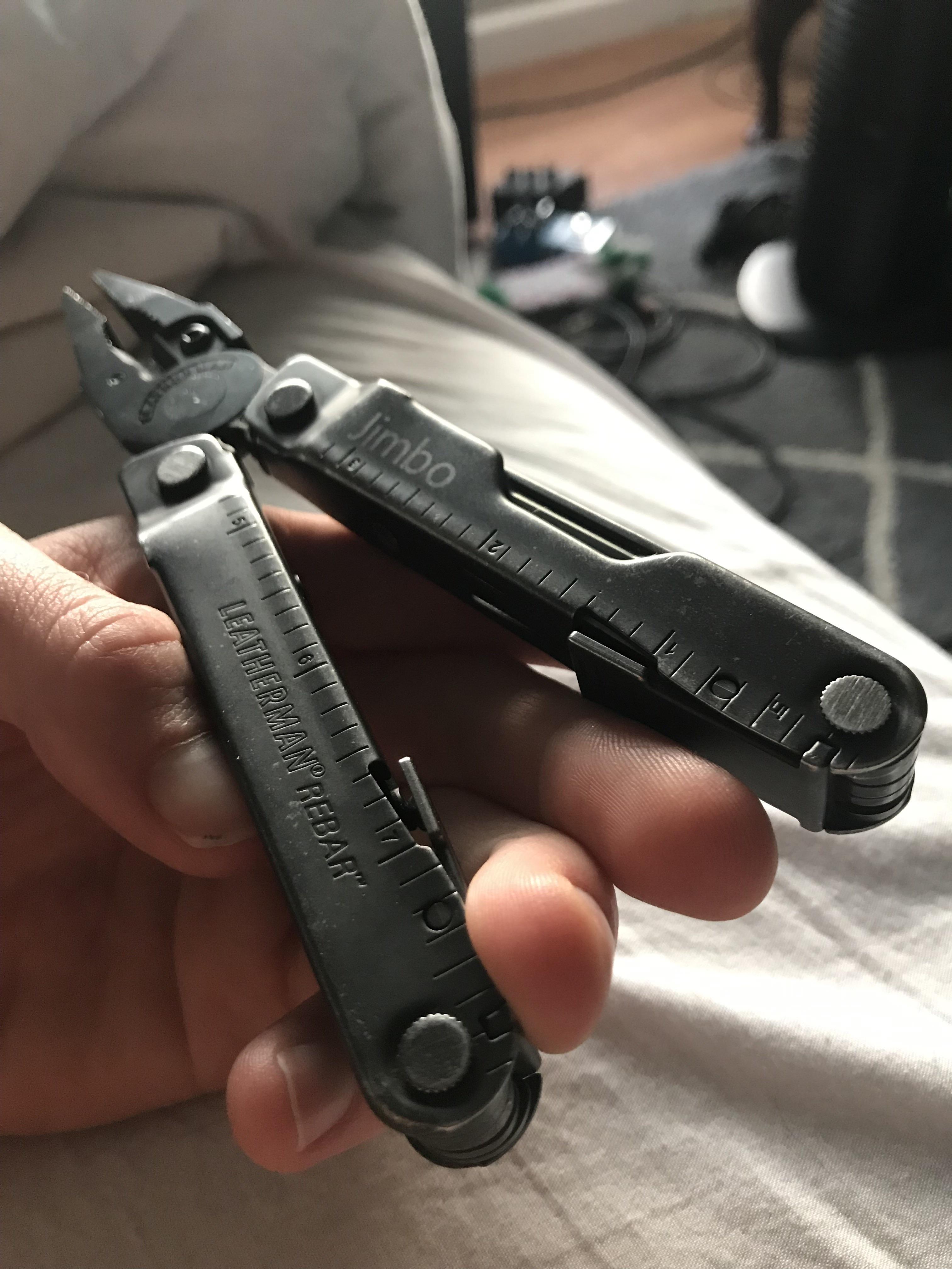 Meet Jimbo, my new-to-me Rebar and first Leatherman! Had it for 2 hours ...