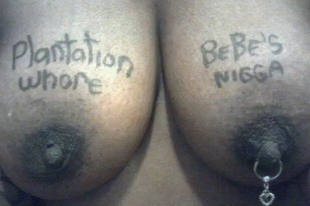 Mixed raceplay body writing and signs featuring Black and white women from JesusRaves