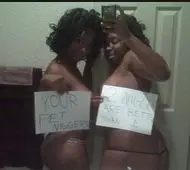 Mixed raceplay body writing and signs featuring Black and white women from JesusRaves