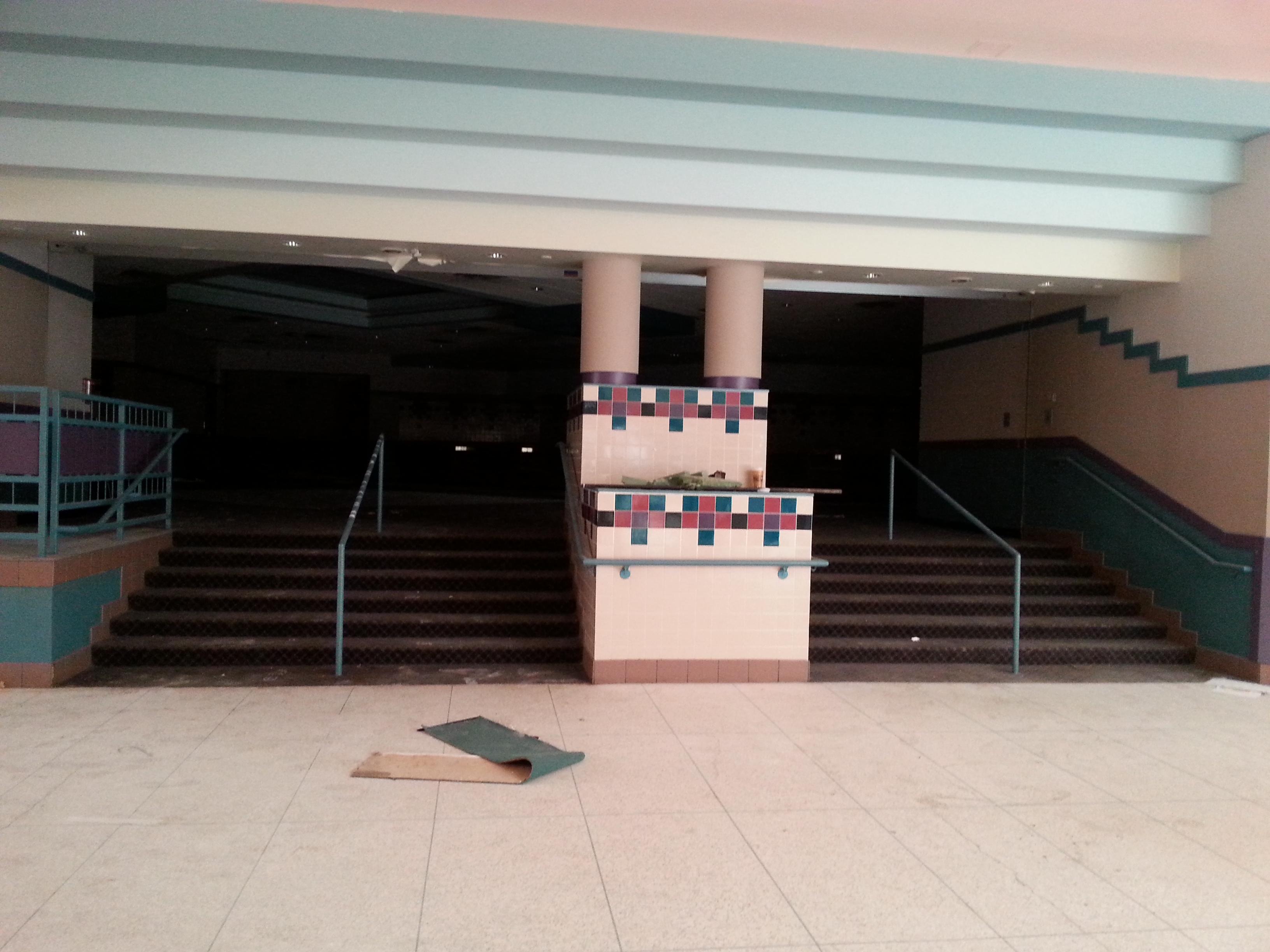 Movie theater entrance in the dead (now demolished) Crestwood Mall. So