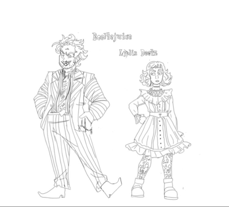 My BJ and Lydia drawing before color NOT MY ORIGINAL ART I