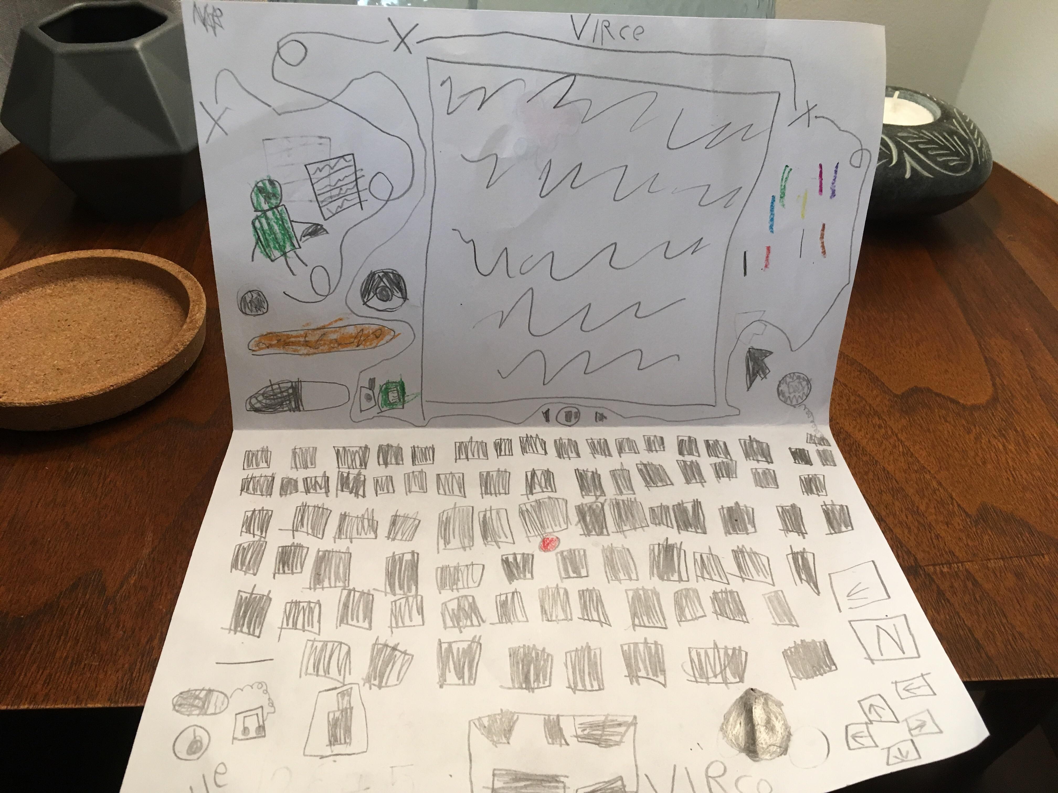 My daughter’s “paper laptop.” Note the track point. | Scrolller