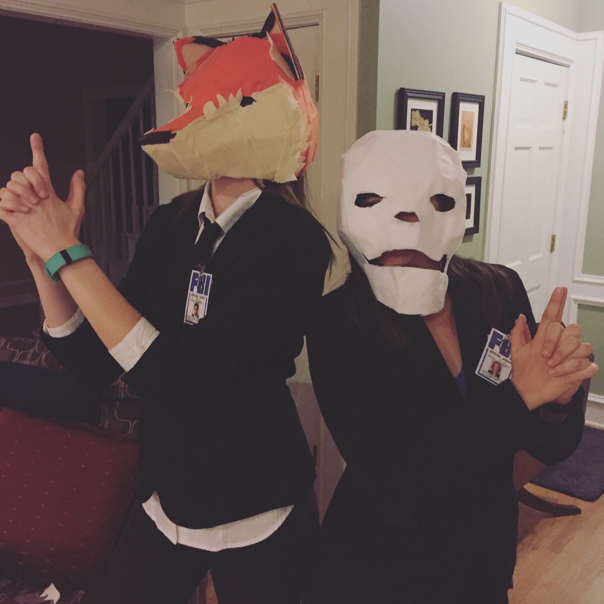 My gf and I dressed as fox and scully for Halloween. Scrolller