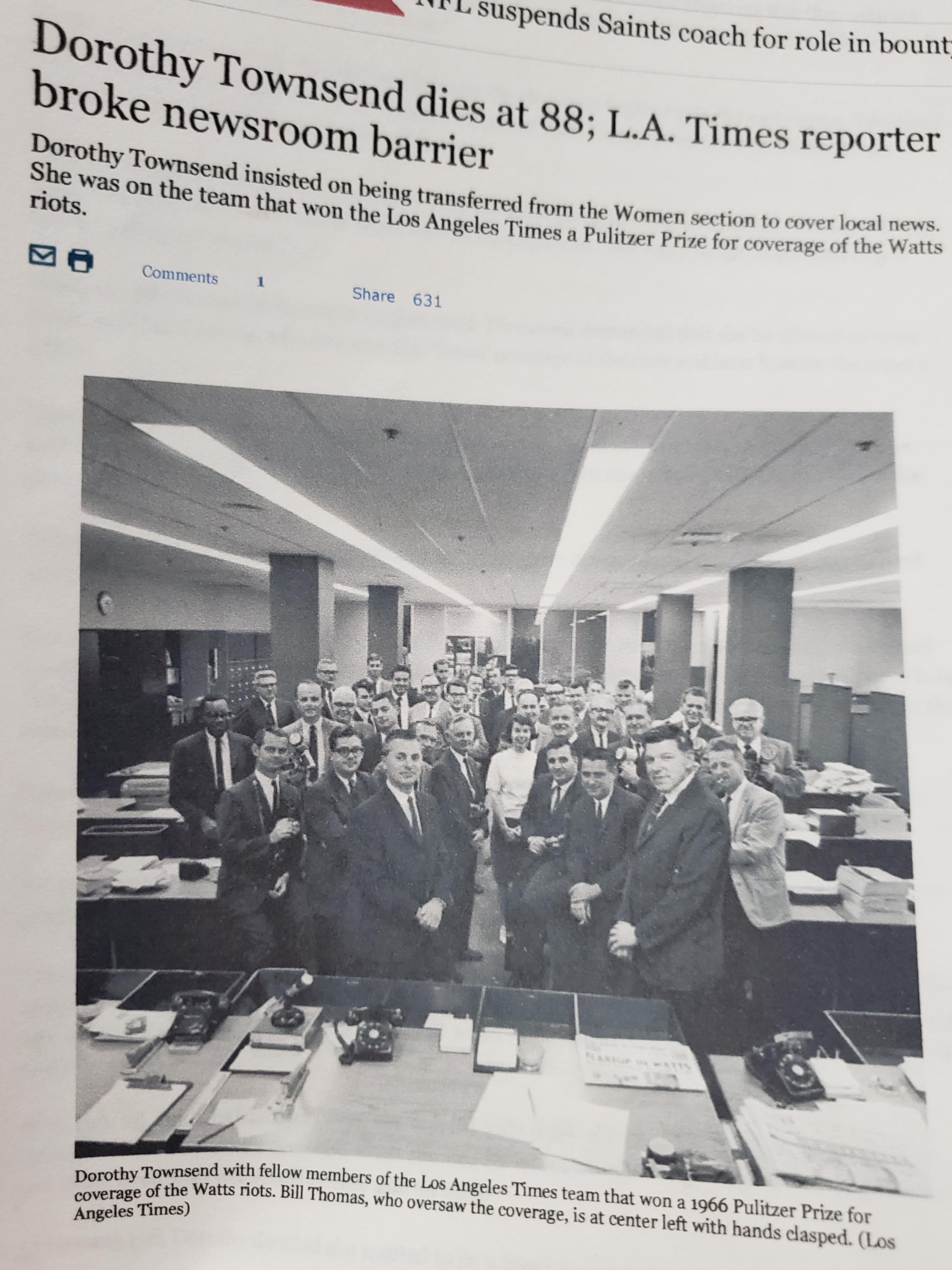 My grandmother's cousin was the first female news reporter at the LA ...