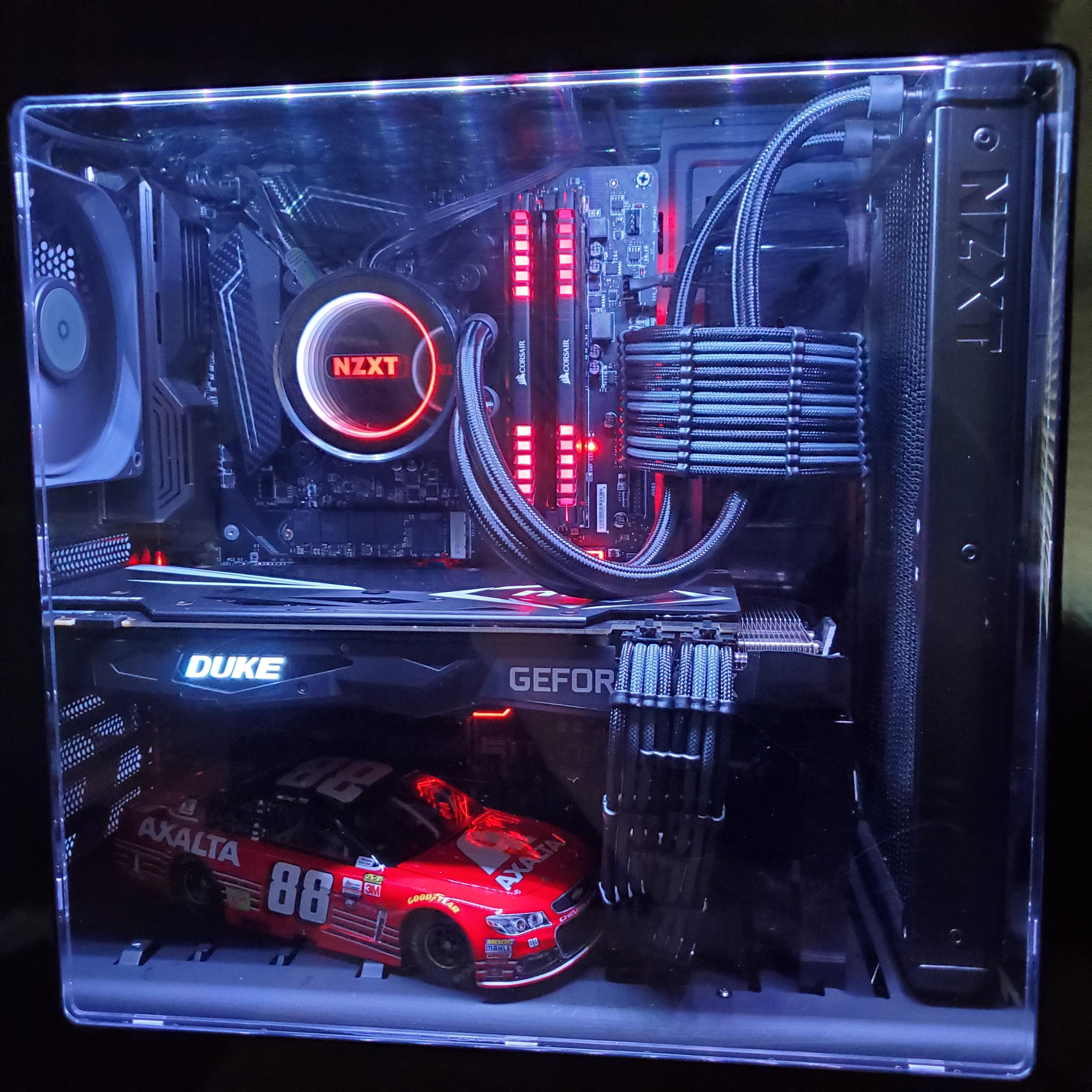 My iRacing PC that I built, Dale Jr themed. | Scrolller