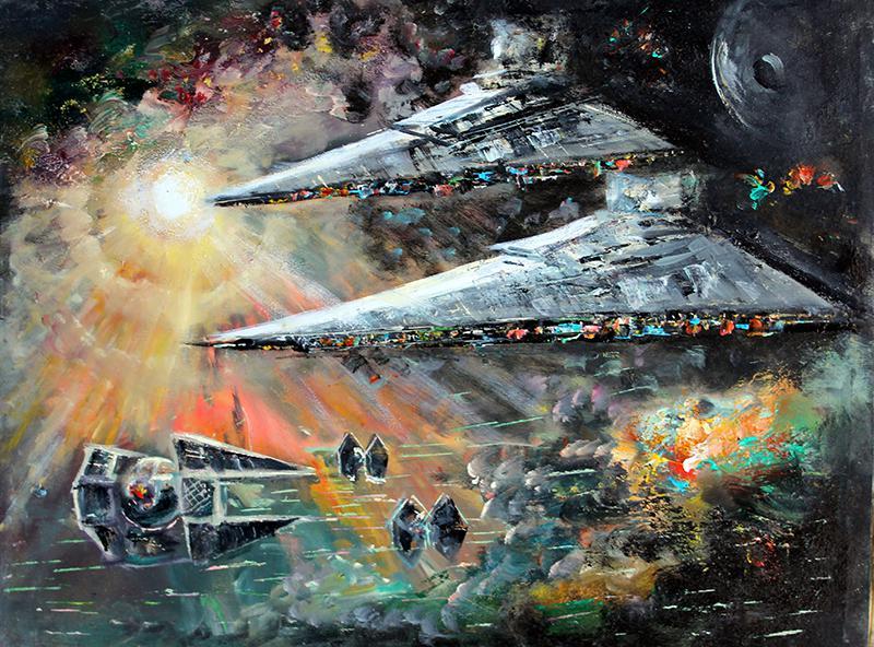 My oil painting of Star Destroyers Scrolller