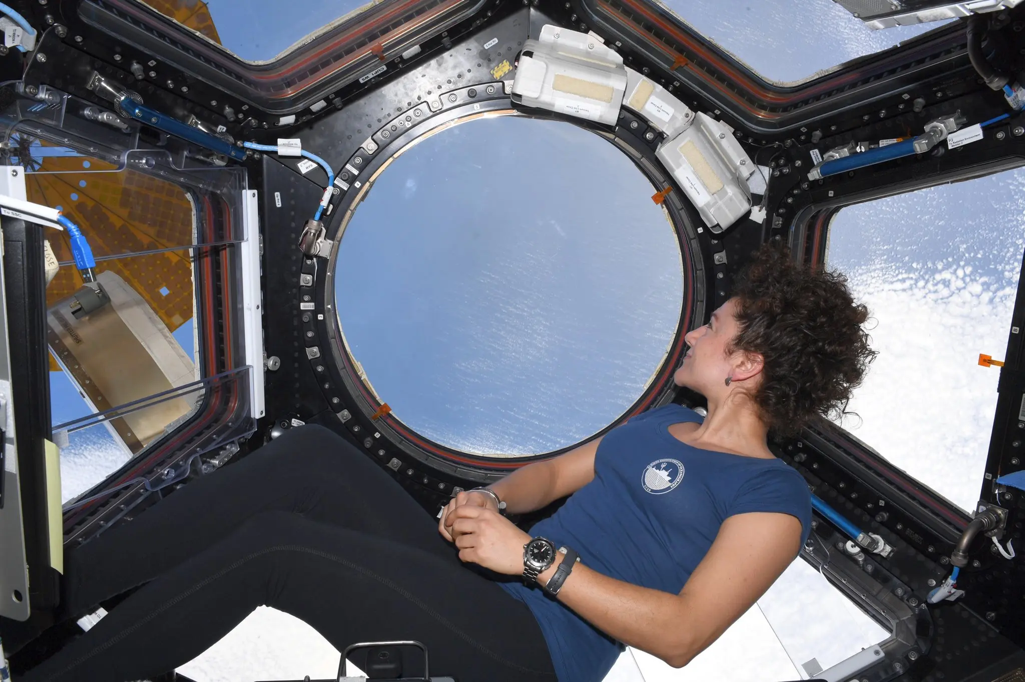 NASA Astronaut Jessica U. Meir orbiting Earth inside the International ...