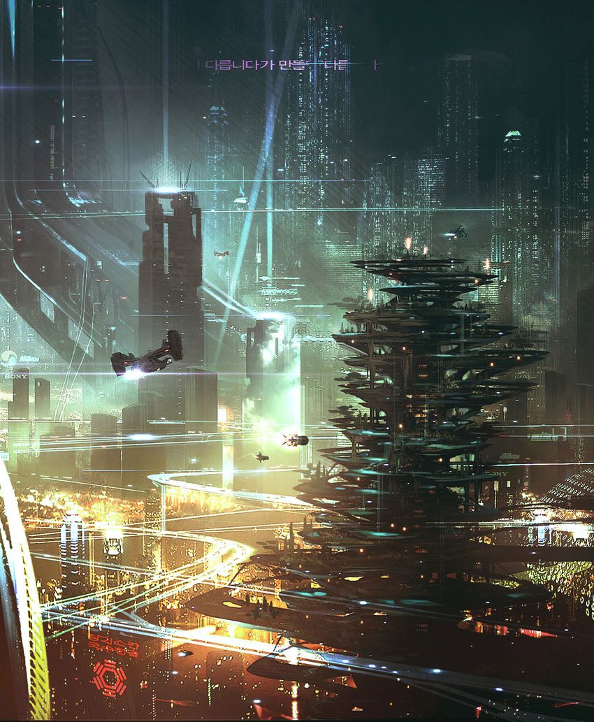 Neo Seoul, from Cloud Atlas, concept art by George Hull [850x1033] [OS ...