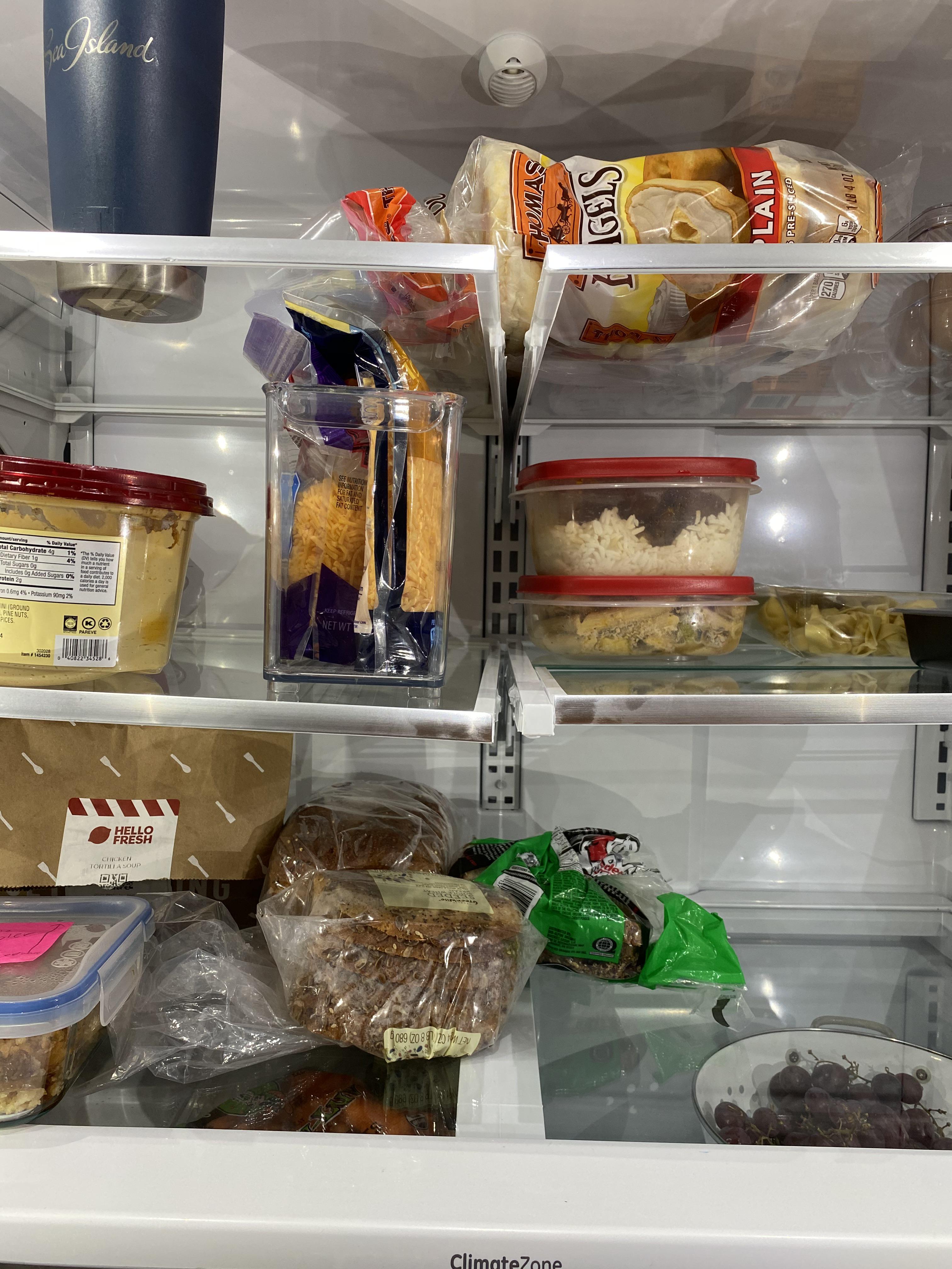 .New GE Fridge and the shelves slope dramatically. Nothing in the manual about how to make sure