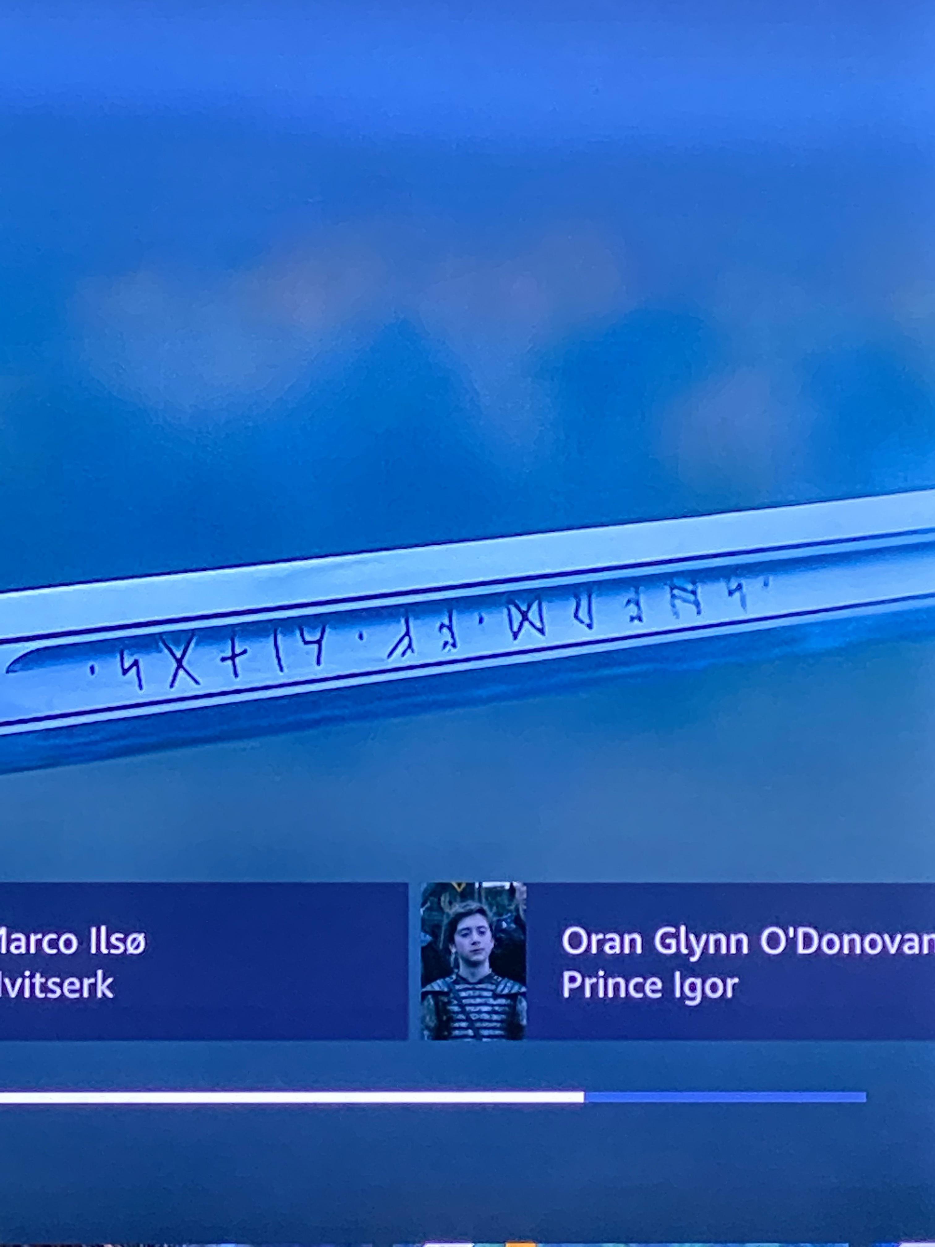 [No Spoilers] Can someone decipher these runes on Bjorns sword? | Scrolller