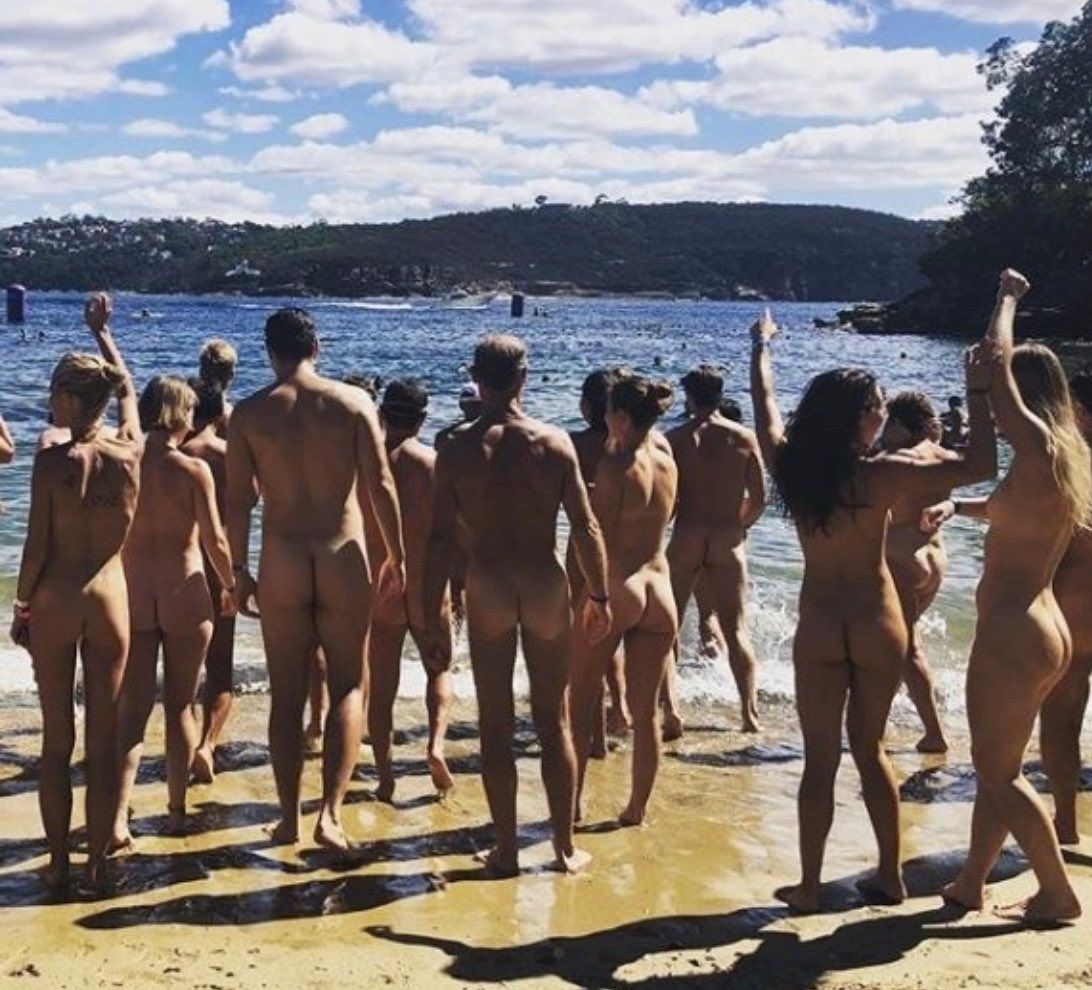 Nude Beach party (presumably Cobblers near Sydney, Australia) .
