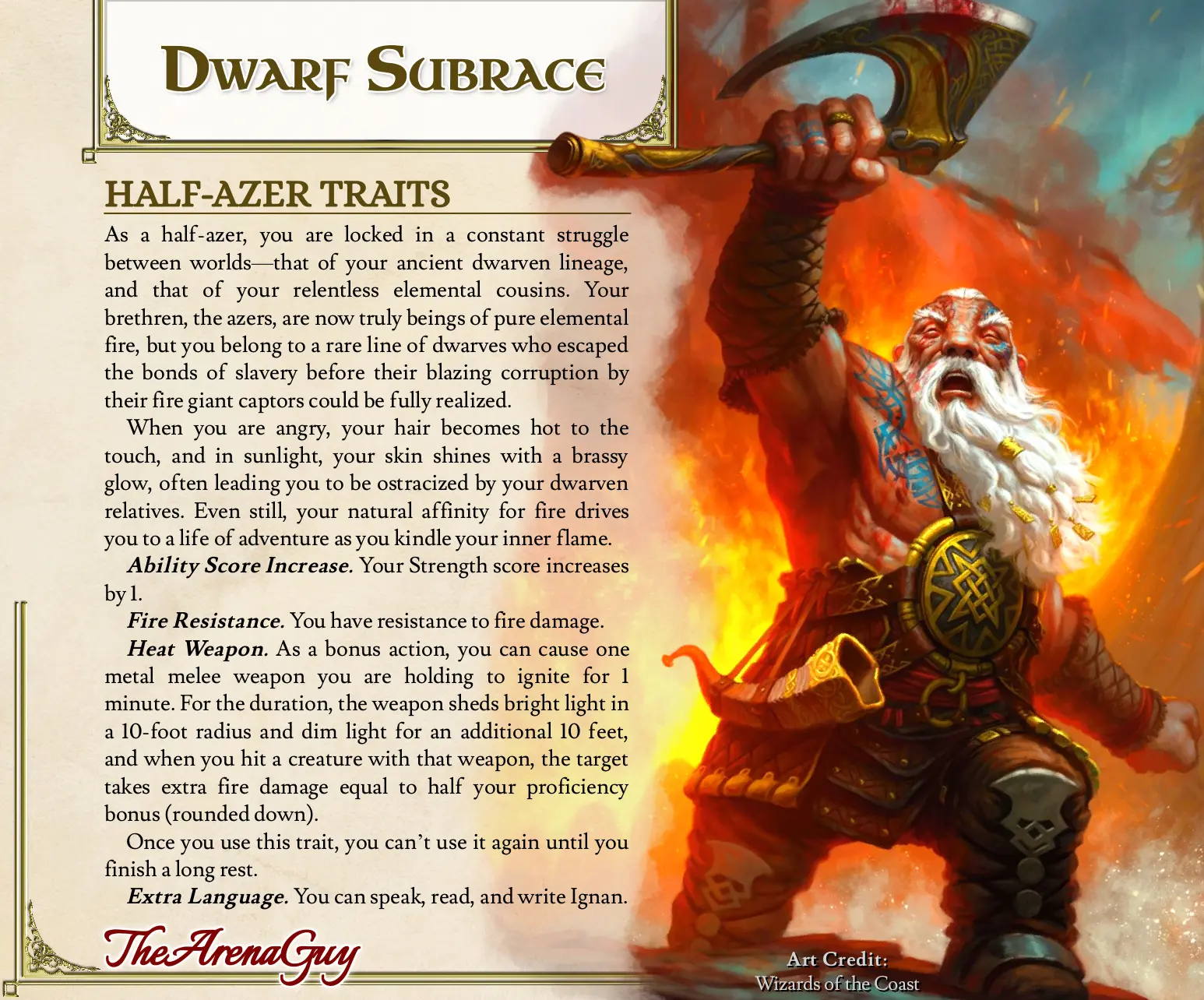 [OC][Homebrew] Half-Azer | A Dwarven subrace driven by the fiery ...