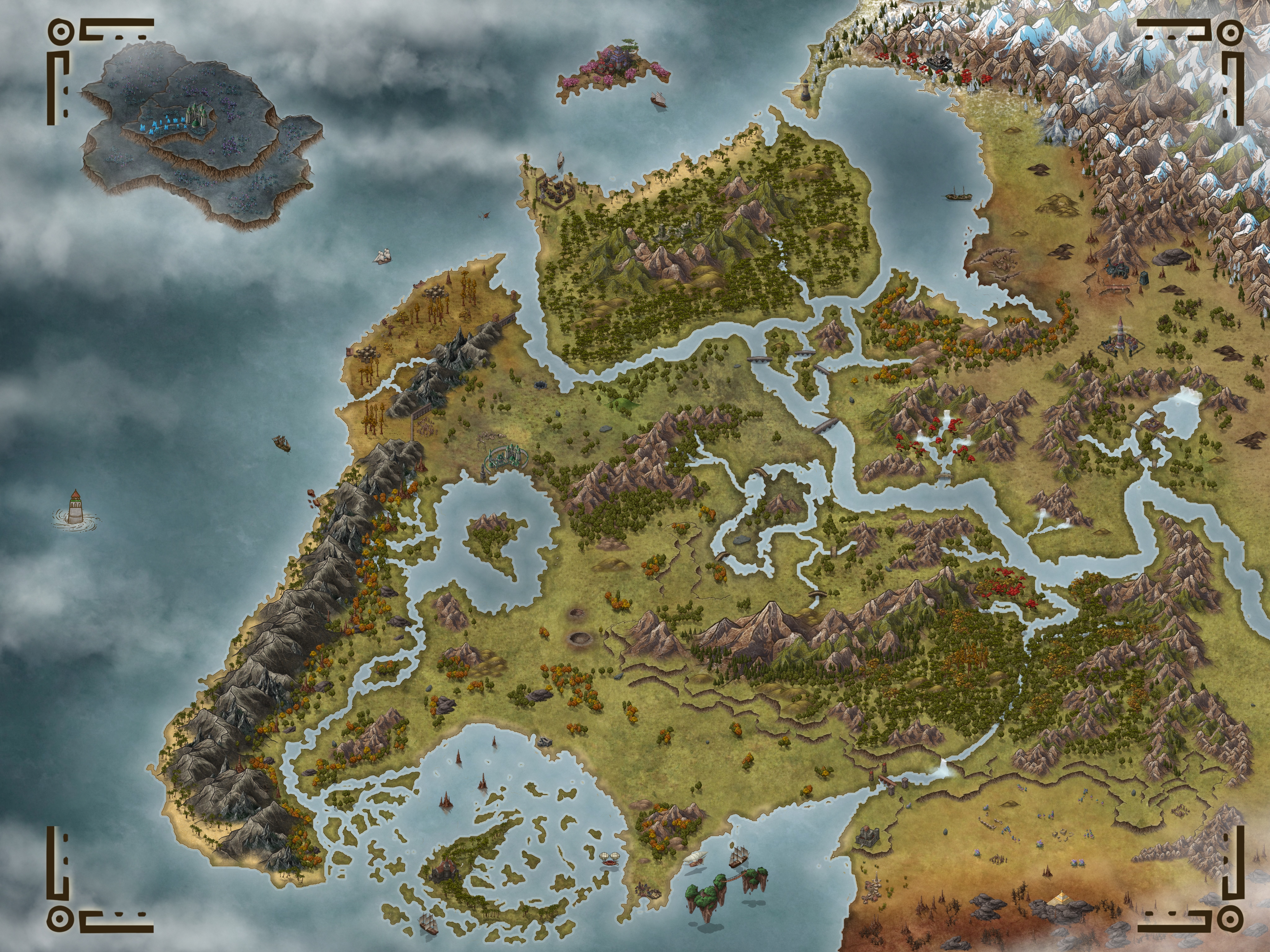 [OC] [Region Map] Riverside, The first region in our DnD world. (You ...