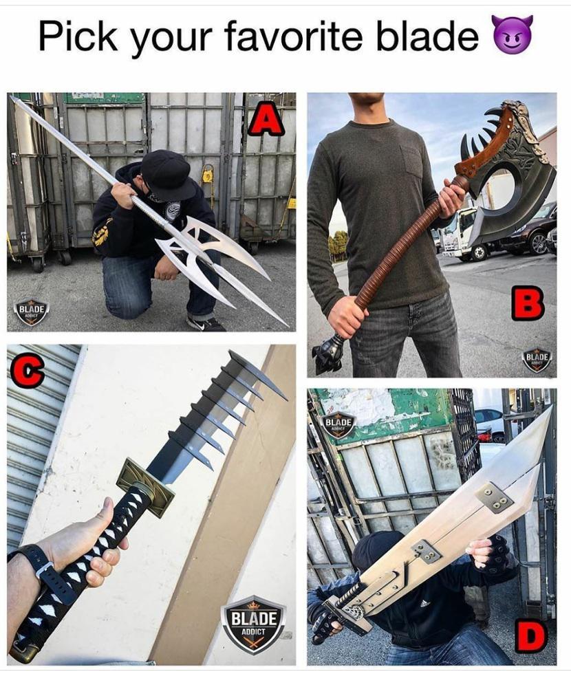 Break In2 Weapons Pick your favourite weapon that will break in 2 hits | Scrolller