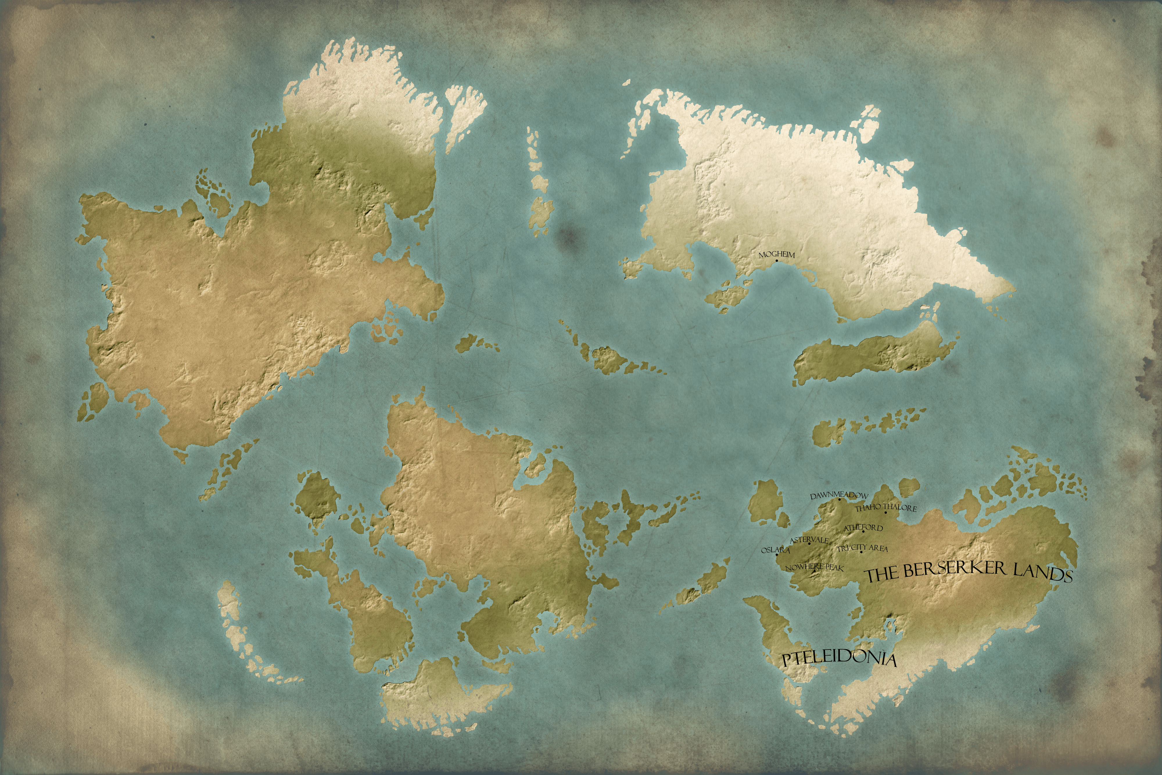 [Region map] Made a preliminary map of my world for a D&D campaign ...