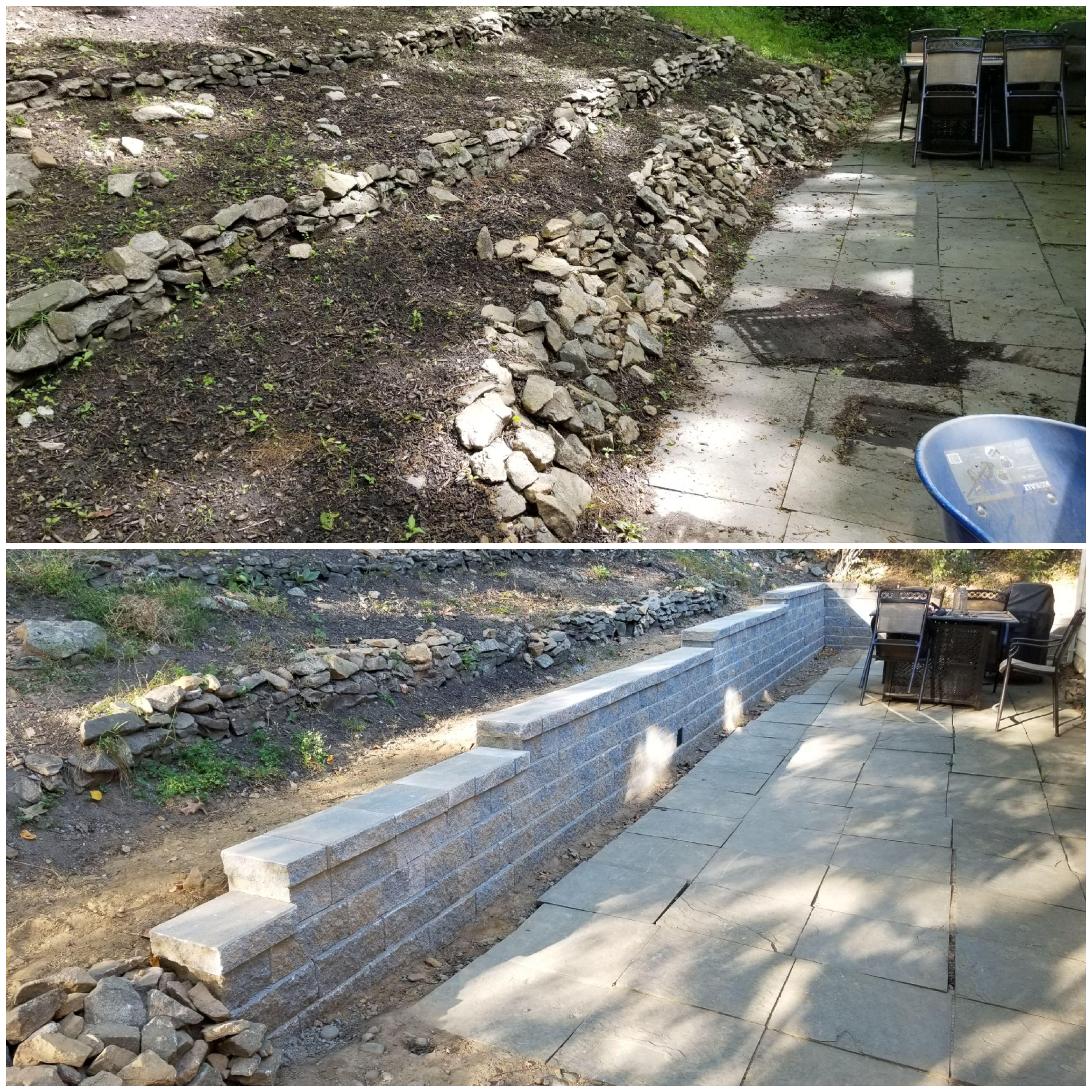 Retaining wall before and after | Scrolller