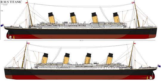 RMS Titanic, Port and Starboard views. Hope you'll all enjoy this piece of MS  Paint work. | Scrolller