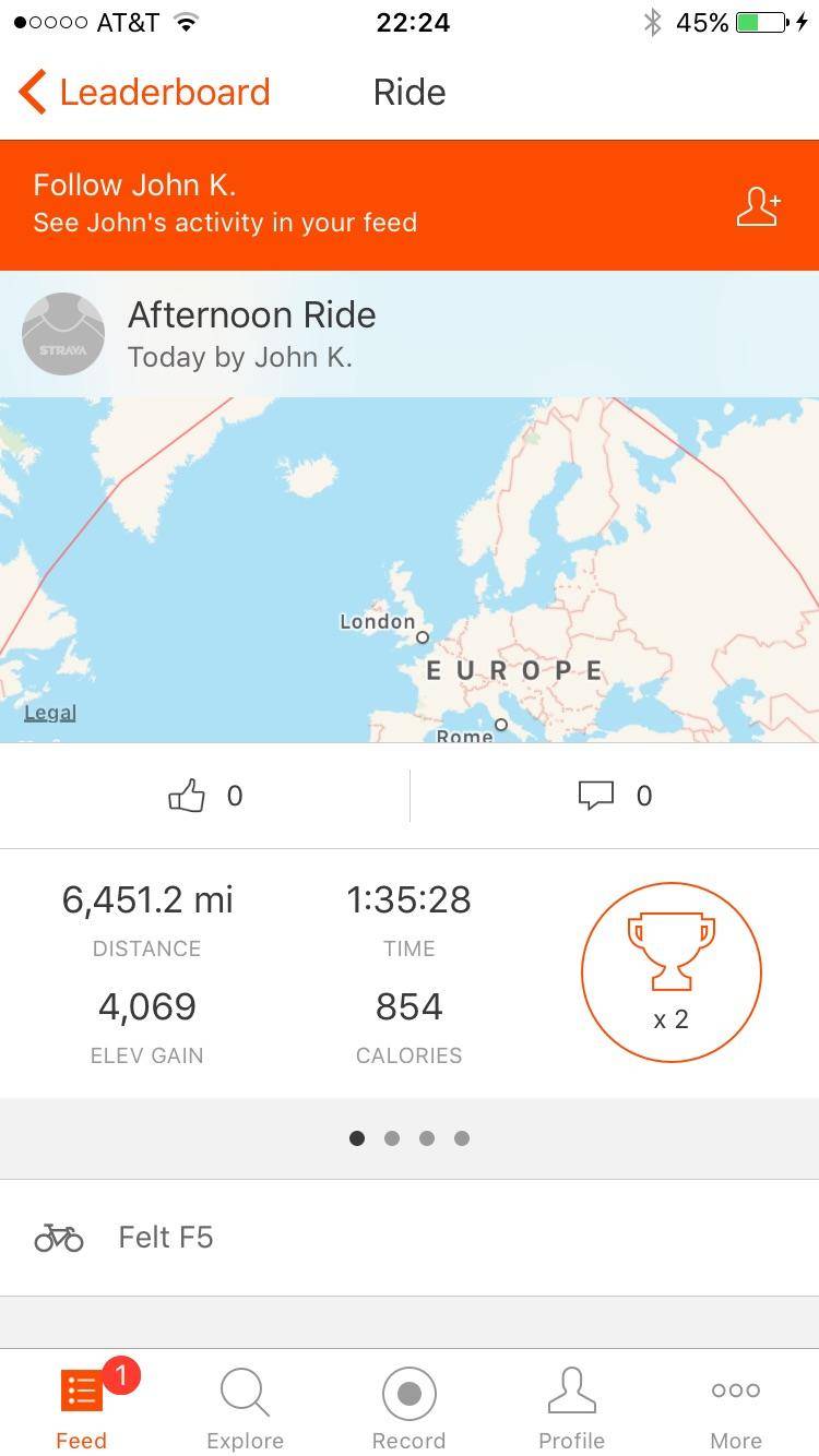 Saw the most impressive ride ever recorded on Strava today! Scrolller