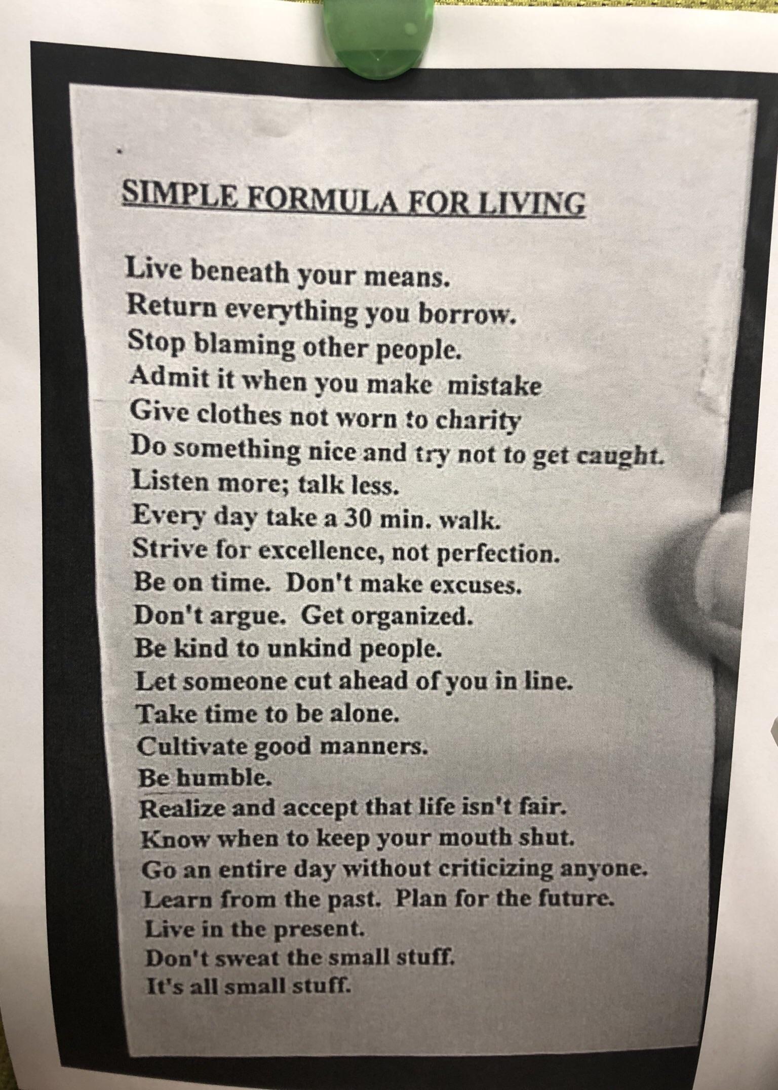 Simple formula for living scrolller