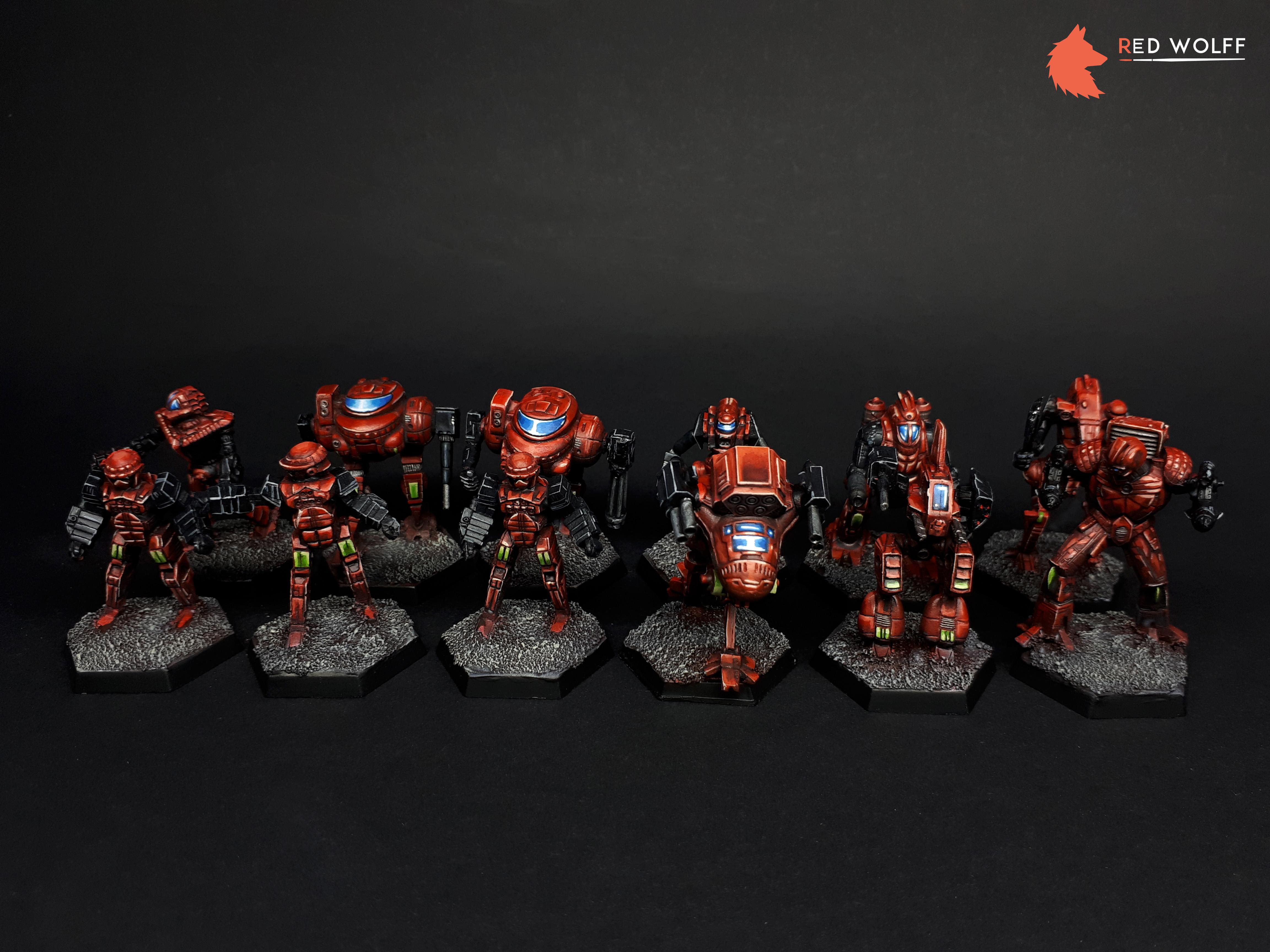 Some red mechs I painted. Red was quite the challenge, but I think I ...